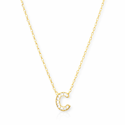 RHINESTONE LETTER NECKLACE