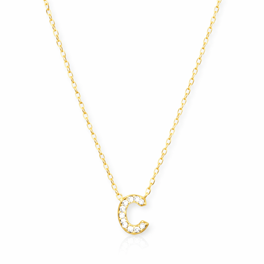 RHINESTONE LETTER NECKLACE