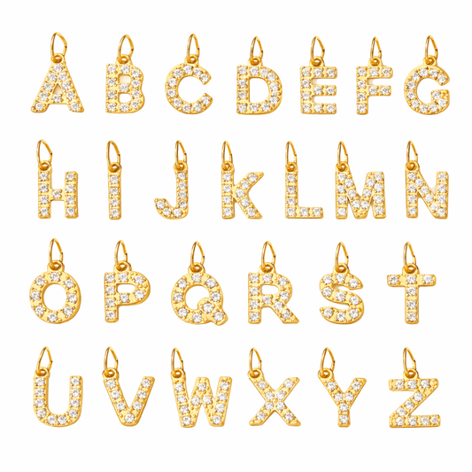 RHINESTONE LETTER CHARM